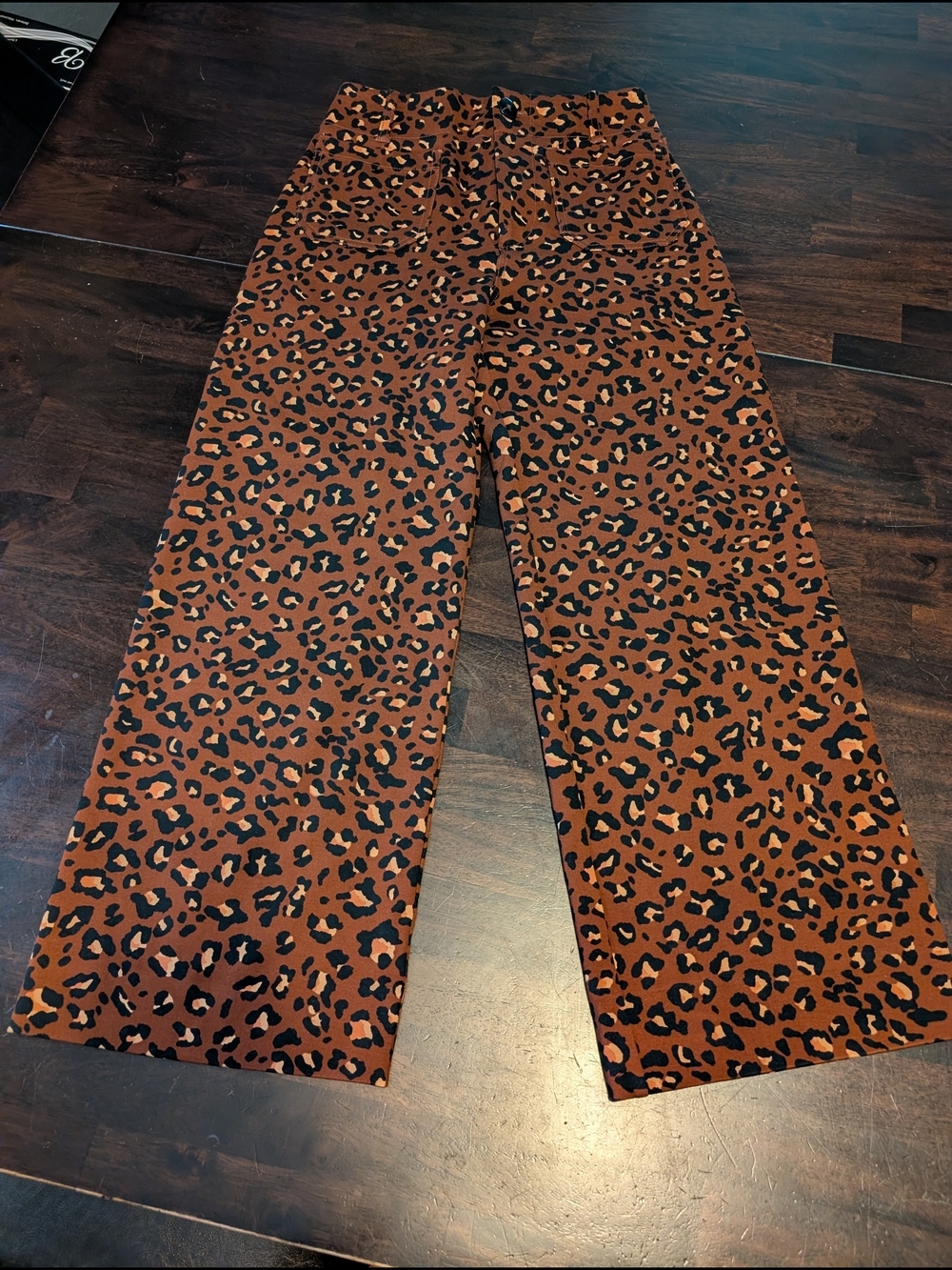 Maeve The Colette Wide Leg Pants, Brown Leopard Print, Women's 26